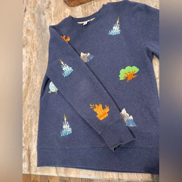 Walt Disney World Blue Multicolored Embroidered Icons
Sweatshirt Unisex Size S - Picture 7 of 9